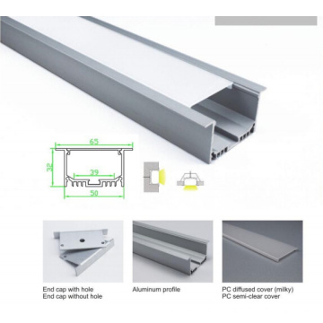 50*32mm Recessed Ceiling Aluminum Profile Bar for LED Light